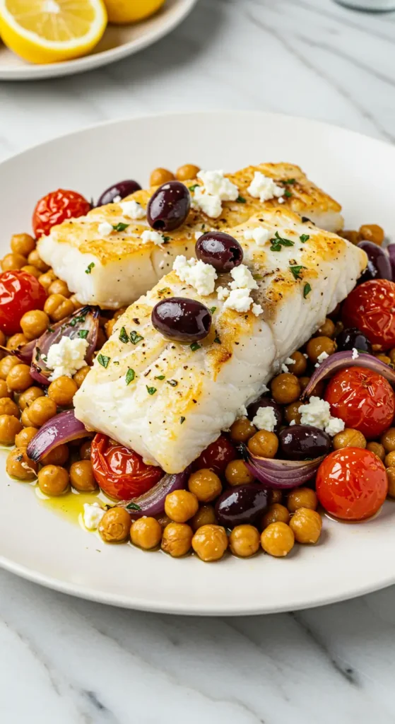 Recipe #3: Mediterranean Baked Cod with Chickpeas