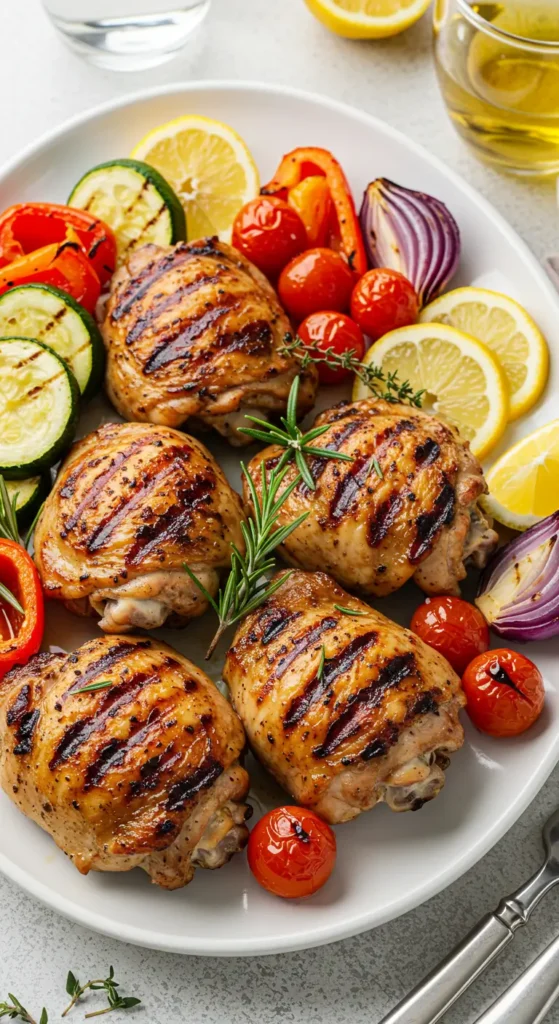 Recipe #5: Lemon Herb Grilled Chicken Thighs with Roasted Vegetables