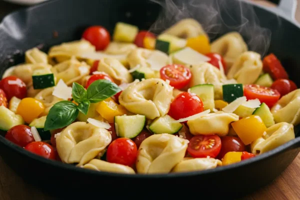 Quick Summer Veggie Tortellini Skillet