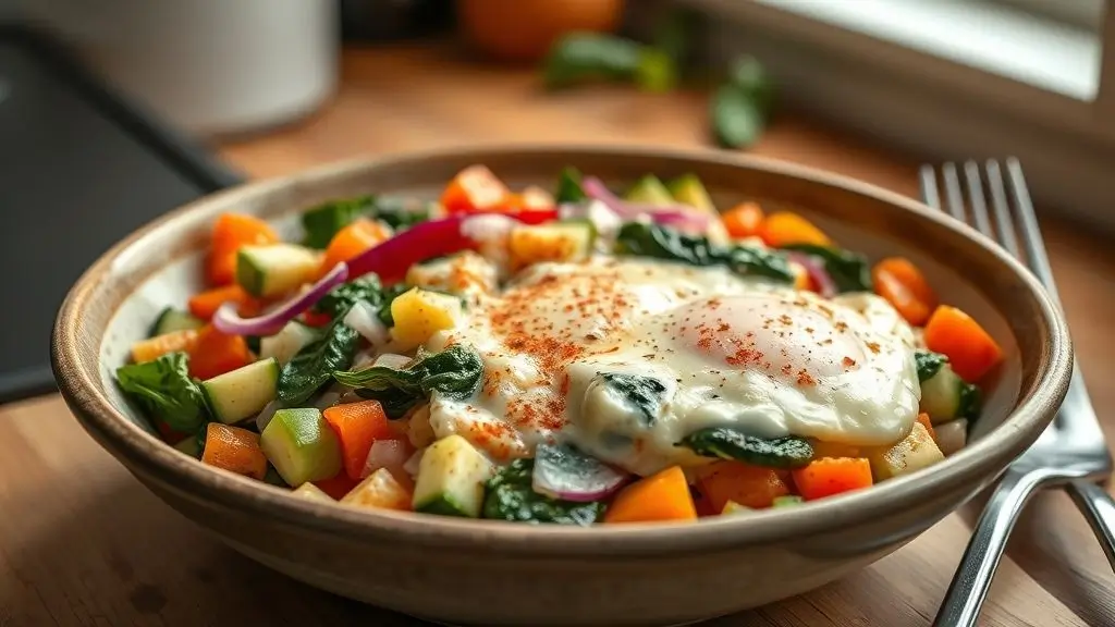 Veggie-Packed Egg White Scramble