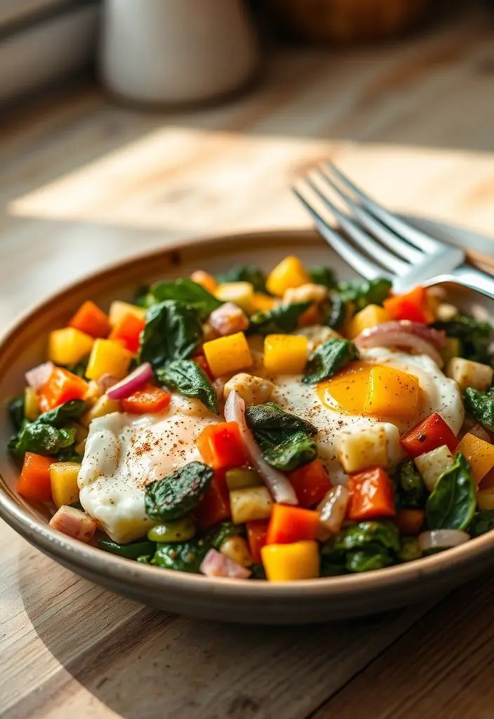 Veggie-Packed Egg White Scramble