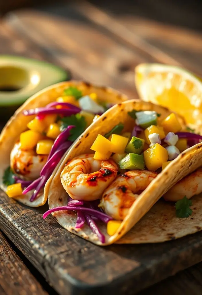 Shrimp Tacos with Fresh Mango Salsa