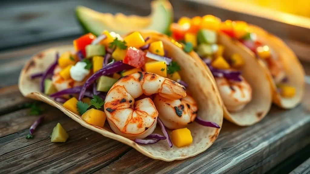 Shrimp Tacos with Fresh Mango Salsa