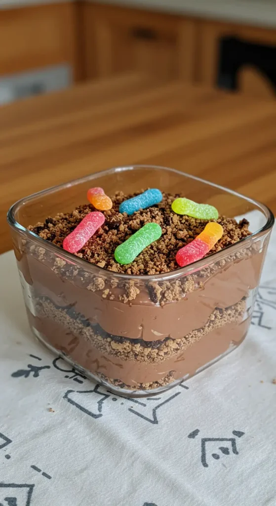 11. Dirt Cake with Gummy Worms