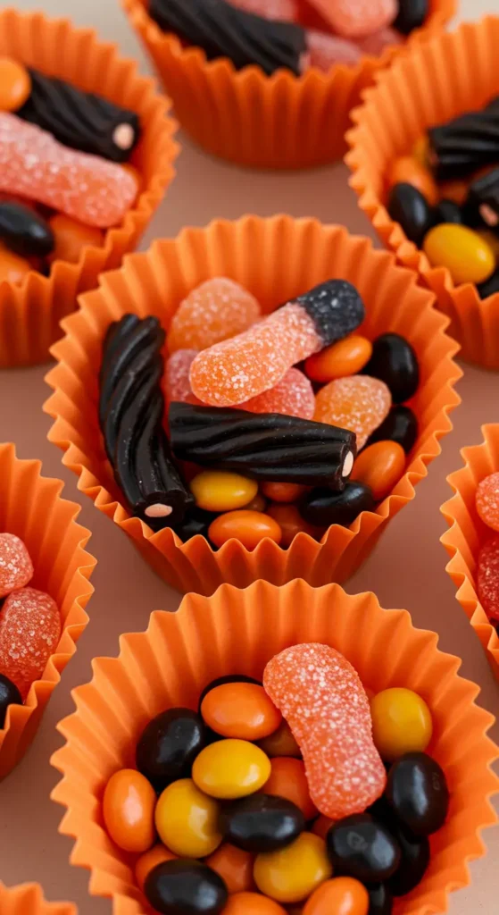 21. Pumpkin Candy Cups