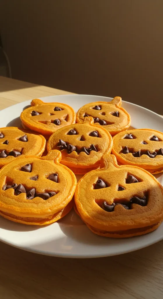 9. Pumpkin Pancakes with Faces
