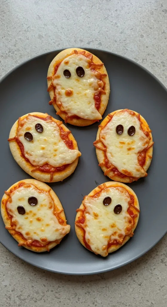 Mini Ghost Pizzas