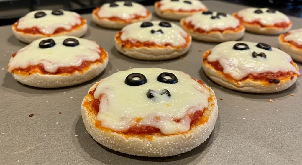 Mini Ghost Pizzas