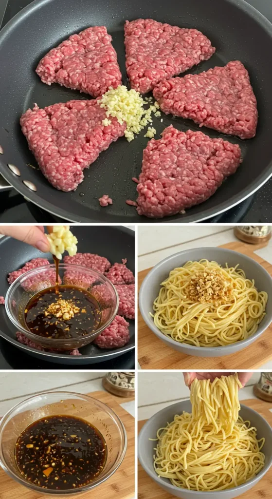 Mongolian Ground Beef Noodles