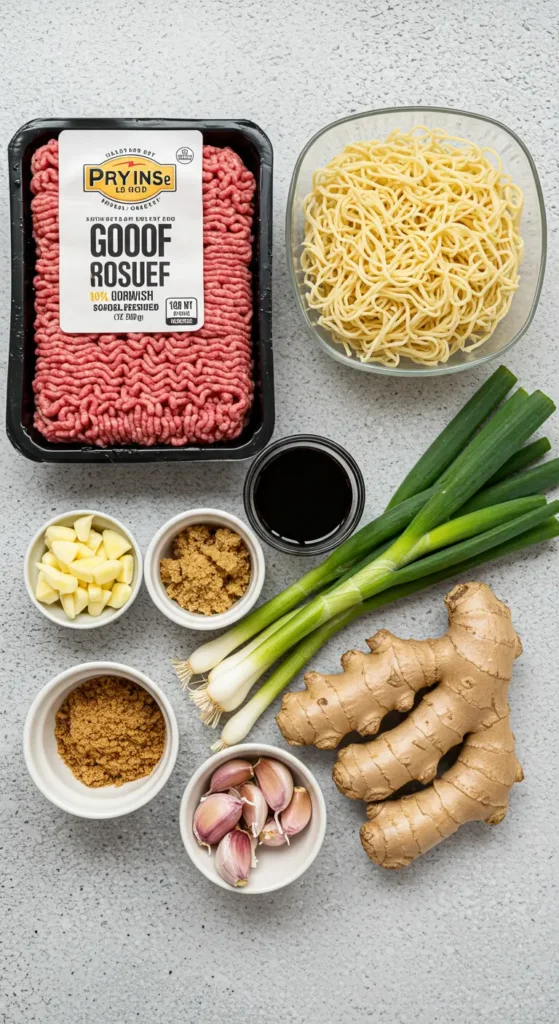 Mongolian Ground Beef Noodles