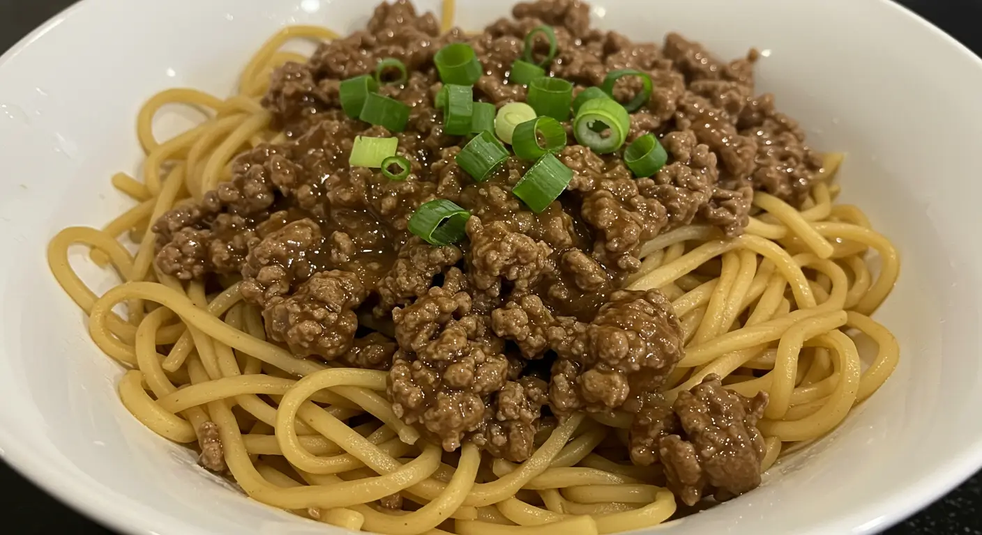 Mongolian Ground Beef Noodles