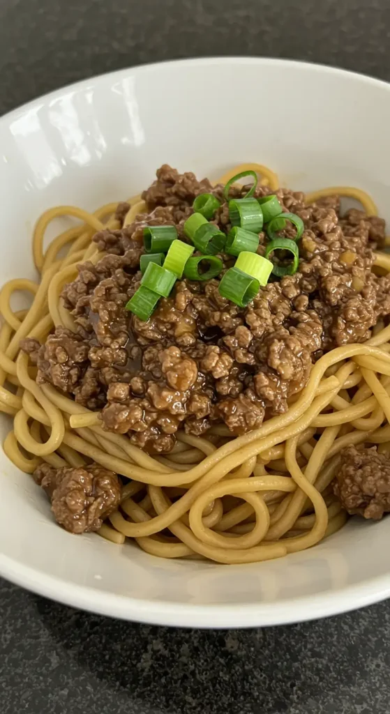 Mongolian Ground Beef Noodles