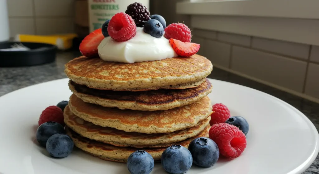 Protein Pancakes with Greek Yogurt & Fresh Berries – Sweet & Healthy