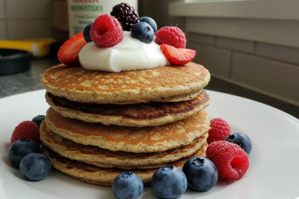 Protein Pancakes with Greek Yogurt & Fresh Berries – Sweet & Healthy