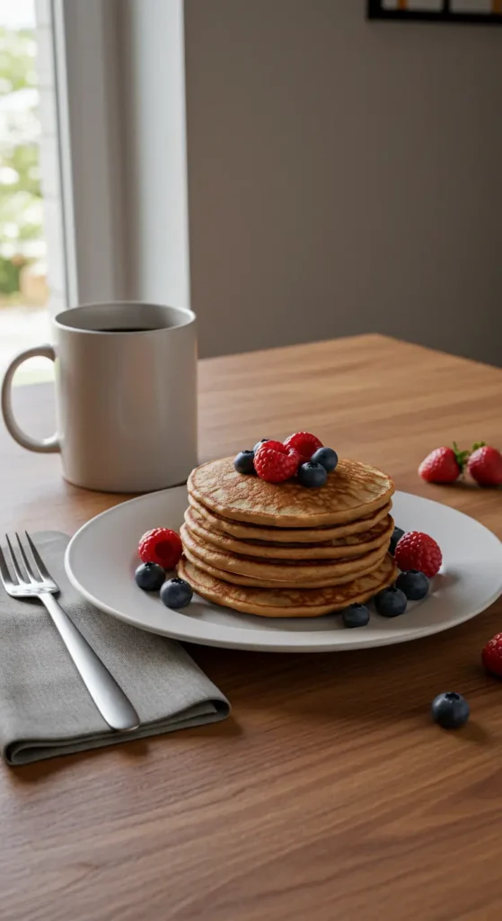 Protein Pancakes with Greek Yogurt & Fresh Berries – Sweet & Healthy