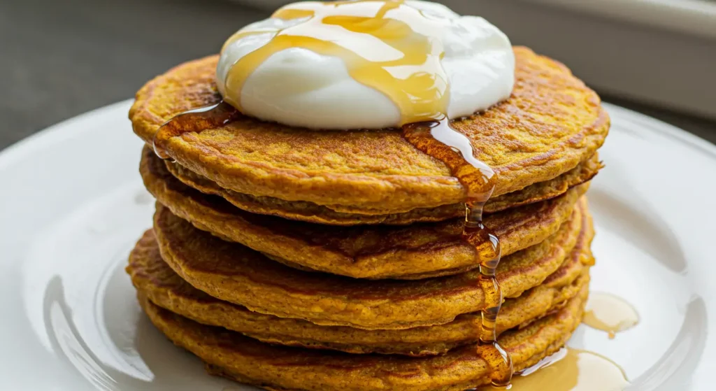 Pumpkin Protein Pancakes with Greek Yogurt – Cozy Fall Breakfast