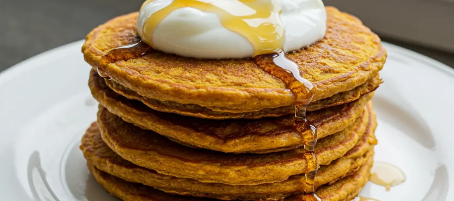 Pumpkin Protein Pancakes with Greek Yogurt – Cozy Fall Breakfast