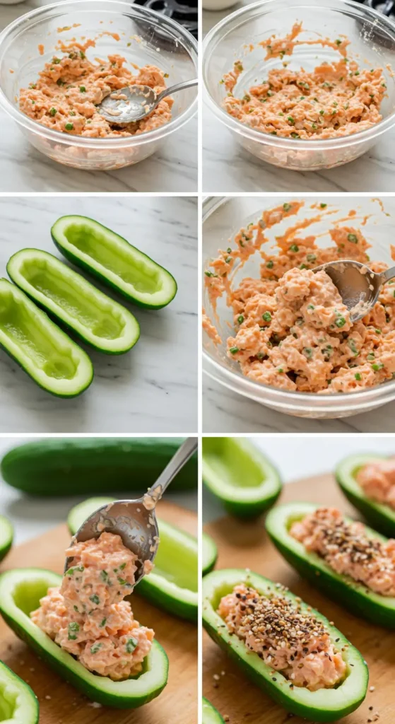 Salmon Cucumber Boats