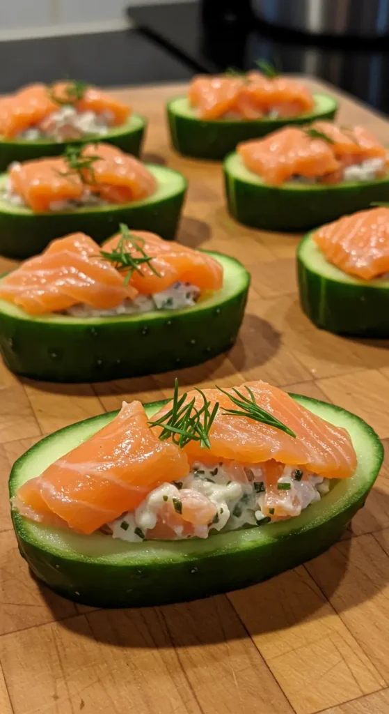 Salmon Cucumber Boats