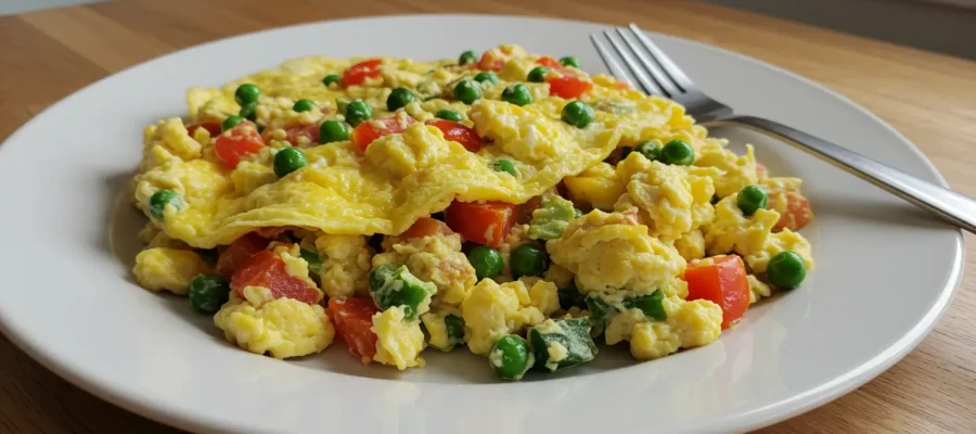 Veggie Egg Scramble (255 calories, 23g protein)