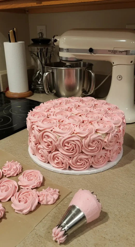 5. Elegant Rosette Cake