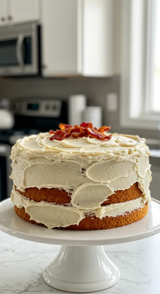 Maple Butter Cake with Candied Bacon