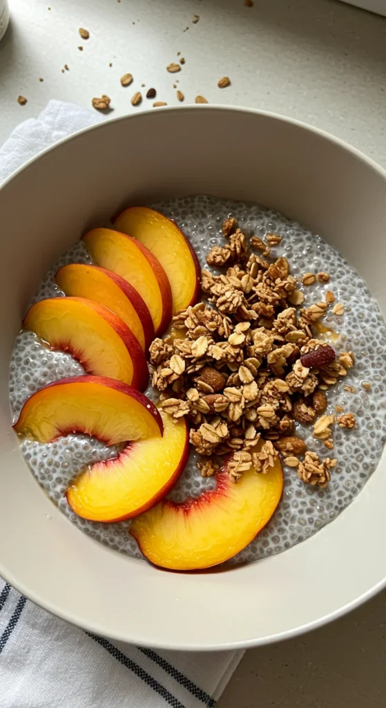 Granola + Fresh Peaches