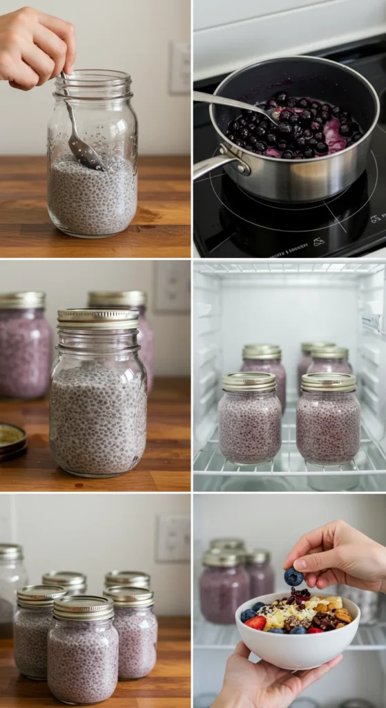 Blueberry Chia Breakfast Bowl (200 Calories, 14g Protein)