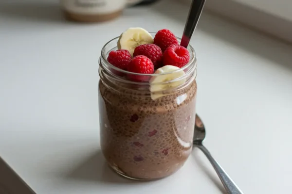 Chocolate Chia Pudding (210 Calories, 15g Protein)