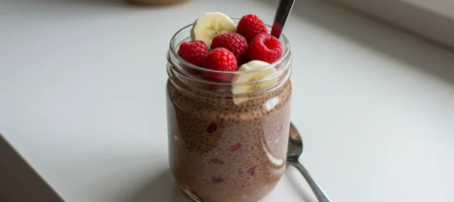 Chocolate Chia Pudding (210 Calories, 15g Protein)