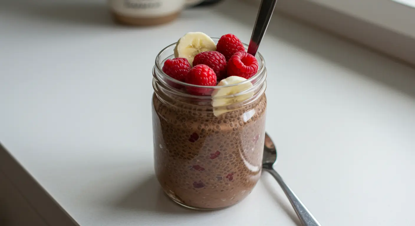 Chocolate Chia Pudding (210 Calories, 15g Protein)