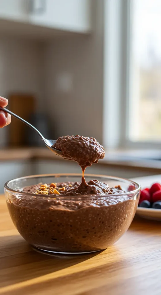 Chocolate Chia Pudding (210 Calories, 15g Protein)