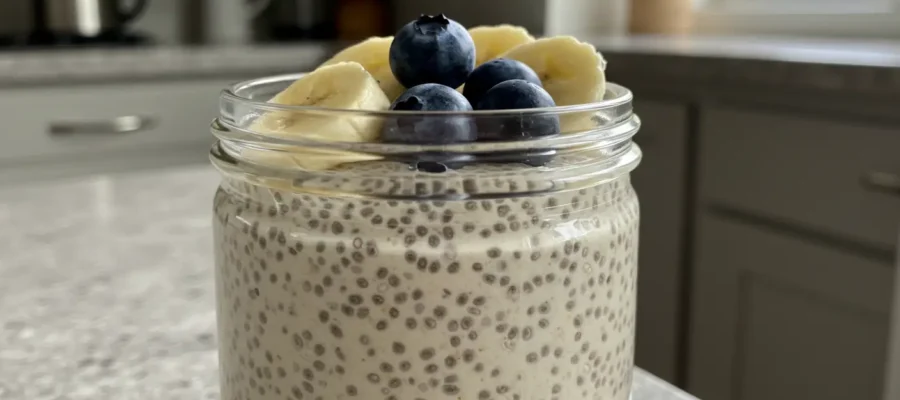 Vanilla Chia Pudding – 4 Ingredients! (180 Calories, 11g Protein)