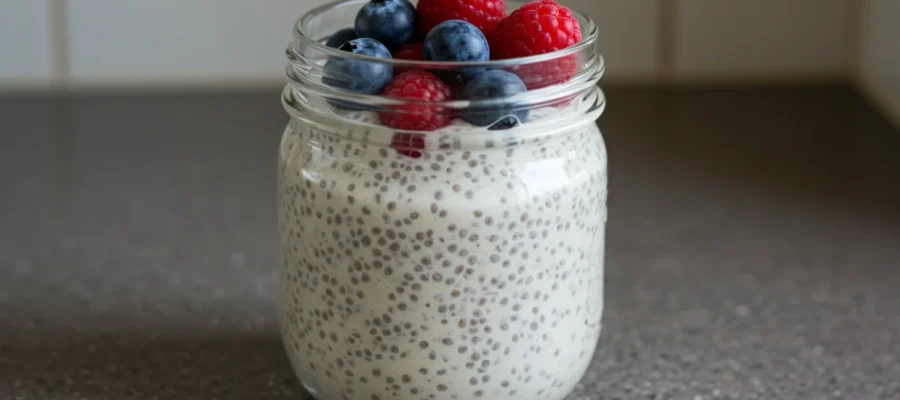 Vanilla Greek Yogurt Chia Pudding (250 Calories, 25g Protein)