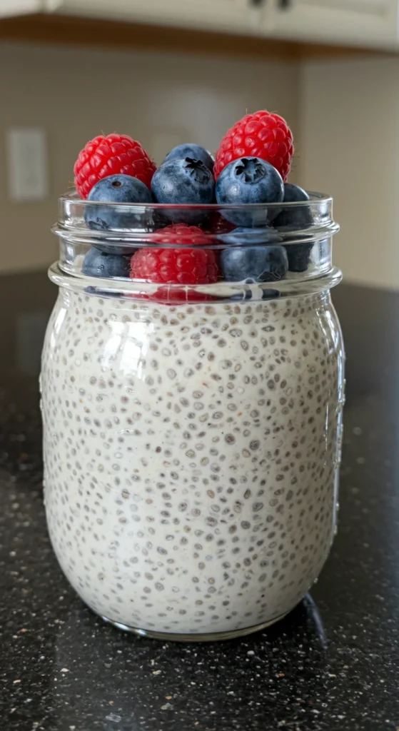 Vanilla Greek Yogurt Chia Pudding (250 Calories, 25g Protein)