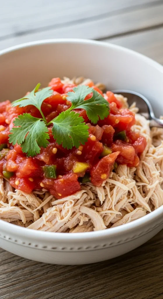 1. Crockpot Salsa Chicken 