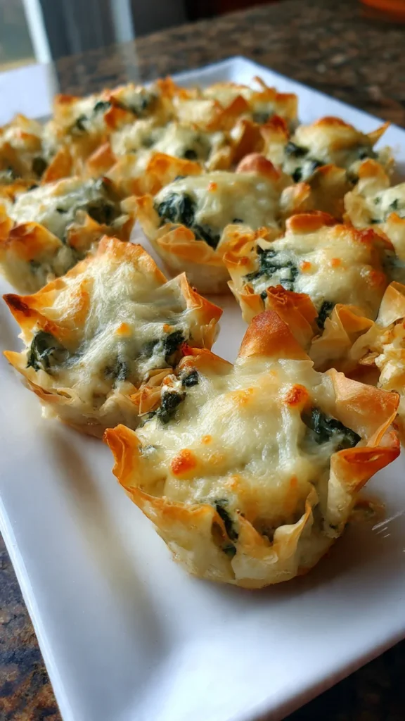 3. Spinach Artichoke Phyllo Cups Because Dip in Cup Form