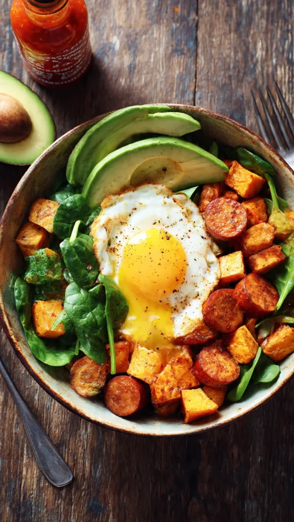 Turkey Sausage and Sweet Potato Hash Bowl