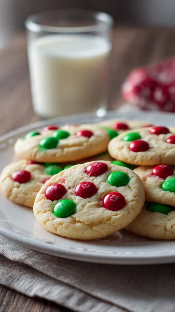 8. M&M Christmas Sugar Cookies (Kids Go Crazy For These)