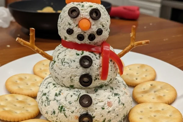 Adorable Cheese Ball Snowman – A Fun and Easy Christmas Party Appetizer
