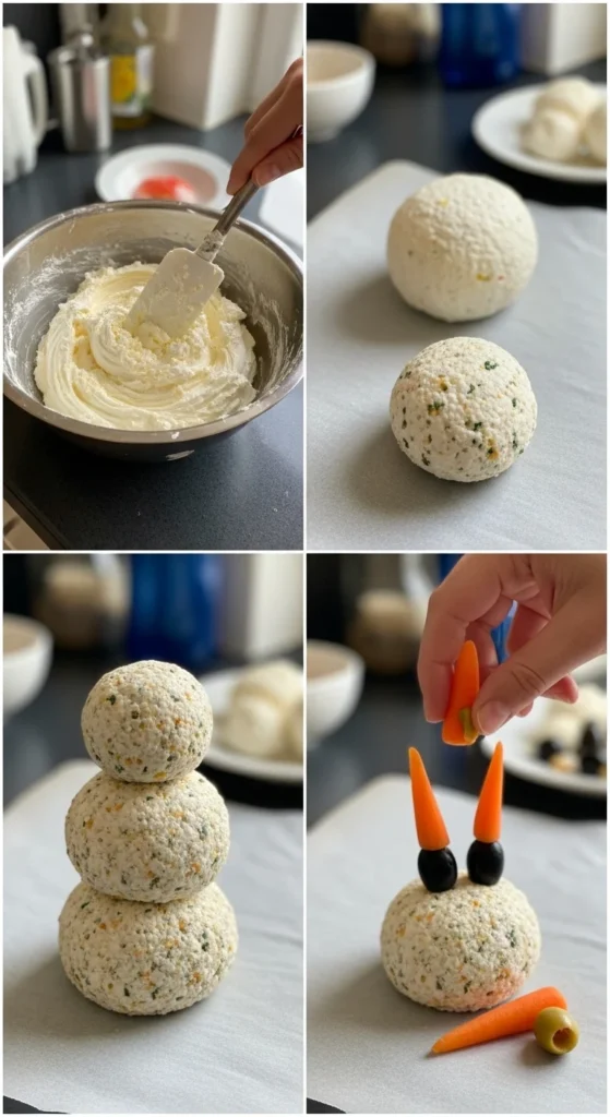 Adorable Cheese Ball Snowman – A Fun and Easy Christmas Party Appetizer