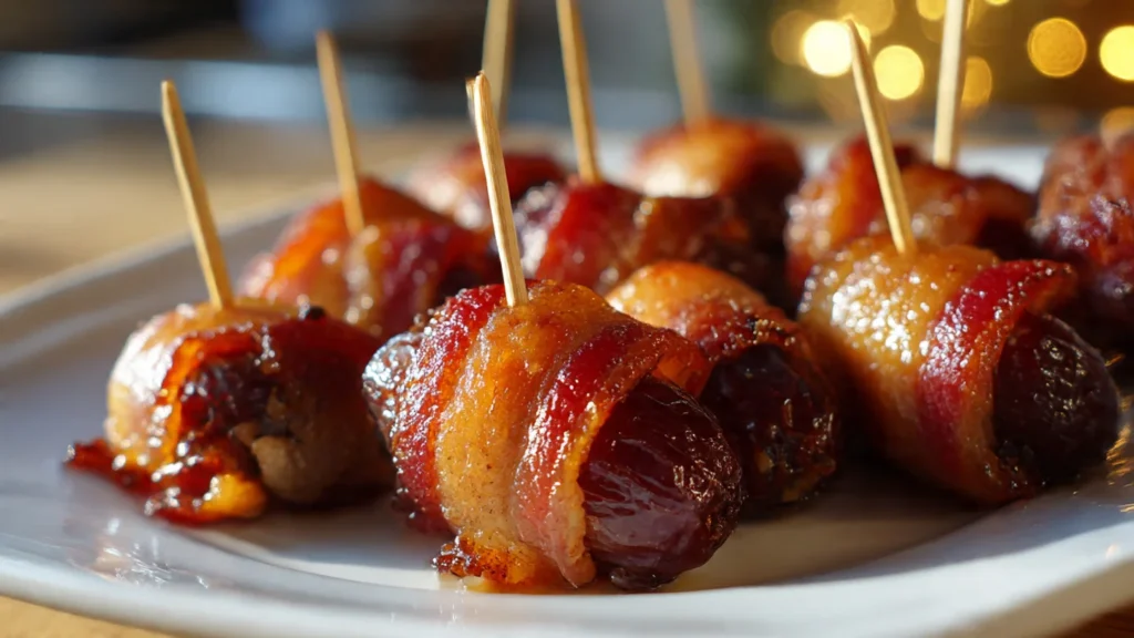 Bacon-Wrapped Dates – Sweet and Savory Christmas Finger Foods for Parties