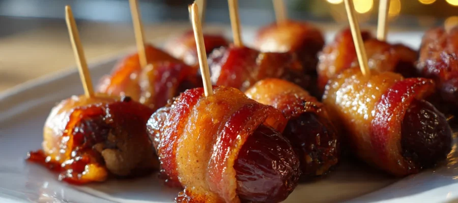 Bacon-Wrapped Dates – Sweet and Savory Christmas Finger Foods for Parties