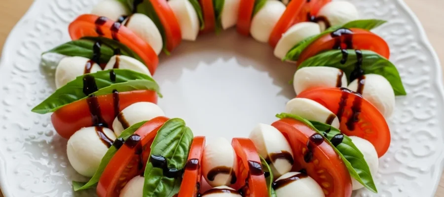 Caprese Christmas Wreath Appetizer – A Fresh and Festive Holiday Party Idea