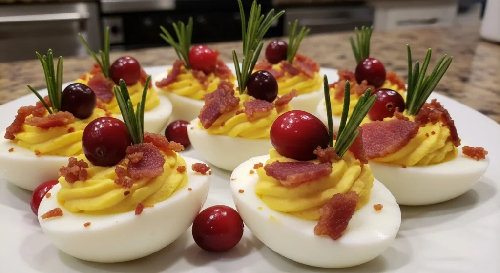 Classic Deviled Eggs with a Holiday Twist – Easy Christmas Party Appetizer