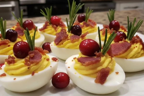 Classic Deviled Eggs with a Holiday Twist – Easy Christmas Party Appetizer