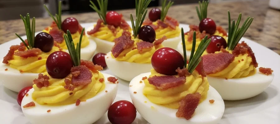 Classic Deviled Eggs with a Holiday Twist – Easy Christmas Party Appetizer