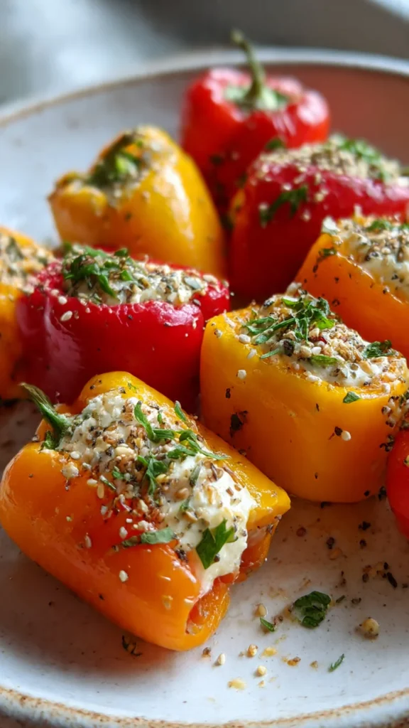 Cream Cheese Stuffed Mini Peppers – Colorful and Crunchy Christmas Finger Foods