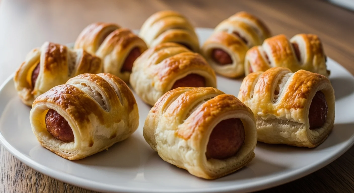Golden Mini Sausage Rolls – Flaky Puff Pastry Christmas Appetizer Everyone Craves
