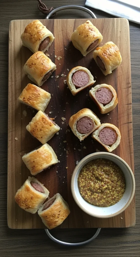 Golden Mini Sausage Rolls – Flaky Puff Pastry Christmas Appetizer Everyone Craves